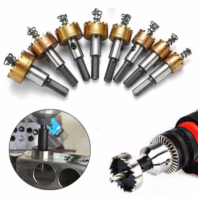 12 - 80 mm Hss Titanium Drill Bit Hole Saw Stainless Steel Metal Alloy Cutter UK