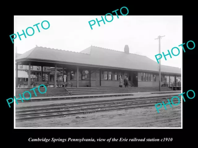 Old Historic Photo Of Cambridge Springs Pennsylvania Erie Railroad Depot 1910 1
