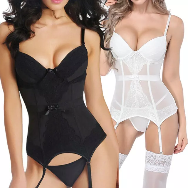 Set Da Donna Sexy Con Morbide Cinghie Basche Corsetto Giarrettiere Intimo ☆