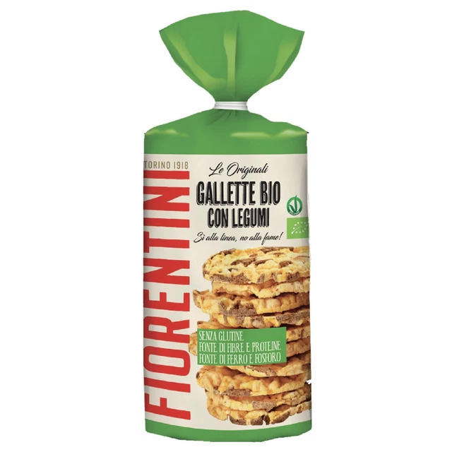 Gallette di Mais Bio Con Legumi Fiorentini Confezione da 120 g Senza Glutine