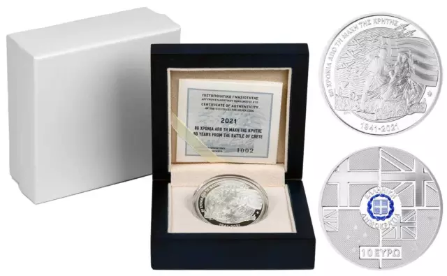 10 Euro Griechenland 2021 Silber PP - Schlacht von Kreta / Battle Crete proof