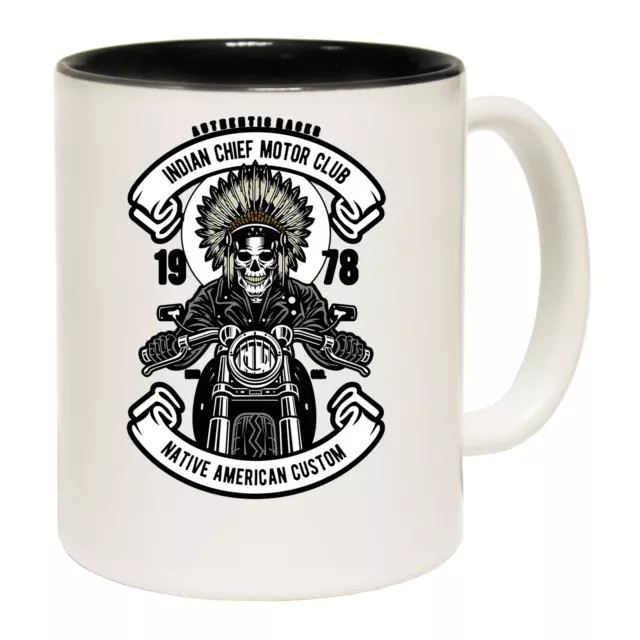 Indian Chief Biker Motorcycle Motorbike -  Funny Mugs Novelty Coffee Mug