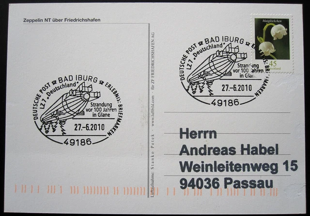 Bund BRD AK SST Bad Iburg LZ 7 Zeppelin Strandung vor 100 Jahre in Glane EB 2010