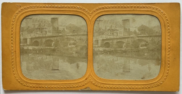 Frankreich Schloß Pau c1880 Foto Stereo Diorama Vintage Albumin P80L7n