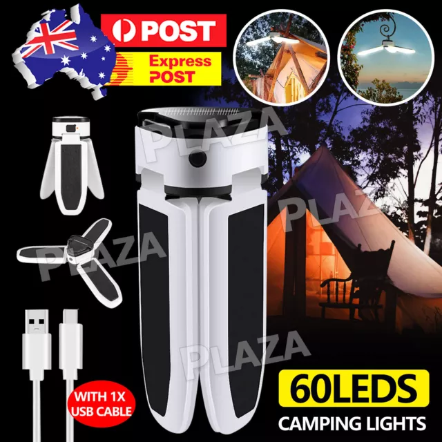 USB Rechargeable Solar Camping Light LED Lantern Tent Lamp Outdoor Hiking Lights