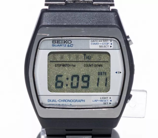 SEIKO QUARTZ LC Digital 0138-5010, Black PVD, Dual Chronograph LCD, Watch  Uhr 78 EUR 101,02 - PicClick FR