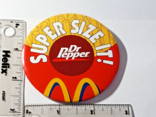 McDonald's Restaurant Super Size  It! Dr Pepper Pin (040623)