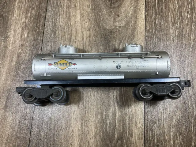 Lionel Sunoco Double Dome Silver 6465 Tanker Railroad Train Car O Scale