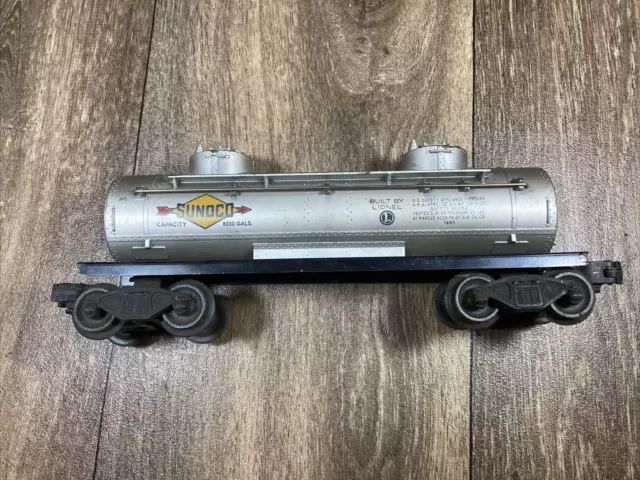Lionel Sunoco Double Dome Silver 6465 Tanker Railroad Train Car O Scale