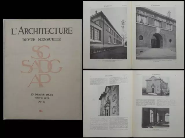 L'architecture 1934 -Vitry Sur Seine, Gautruche, Cuba Armenie Cite Universitaire