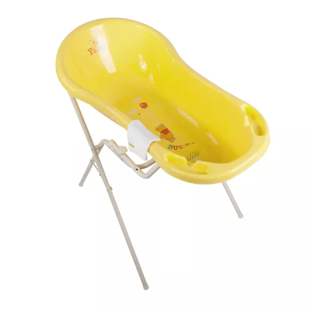 Disney Winnie Pooh bañera amarilla bebé XXL 100 cm + soporte de bañera + lavabo