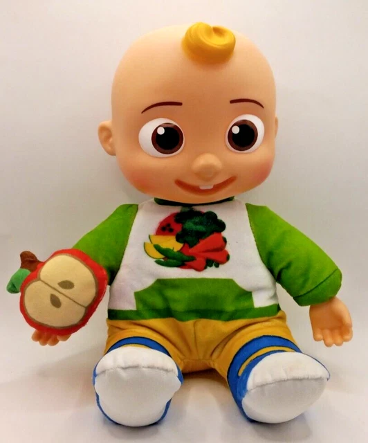 CoComelon Snack Time JJ Plush Doll - Features JJ Doll with Red Apple Plush Sings
