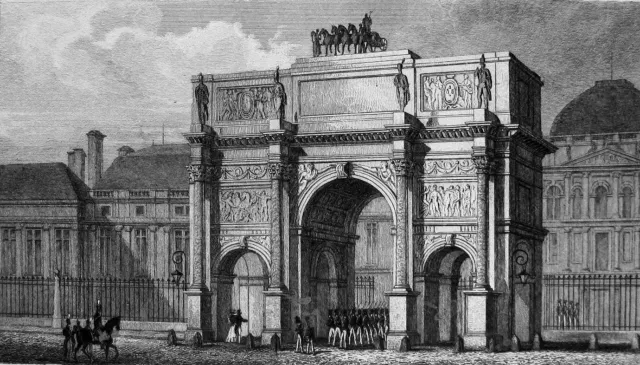 Paris 1830: L´arc De Triomphe Du Carrousel Palais Des Tuileries Jennings Chaplin