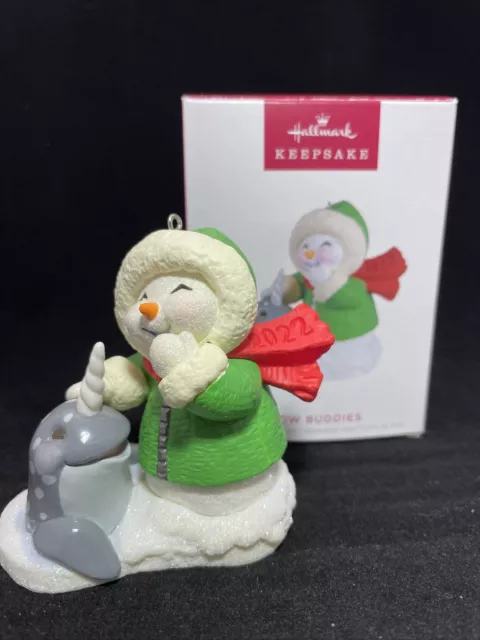 Hallmark Keepsake Christmas Ornament 2022 Year-Dated, Snow Buddies Snowman and N