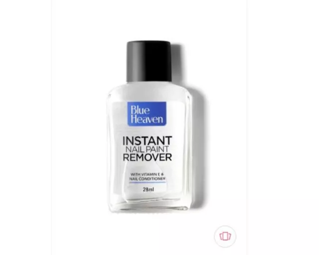2x Blue Heaven Instant Nail Paint Remover con vitamina E e balsamo per unghie