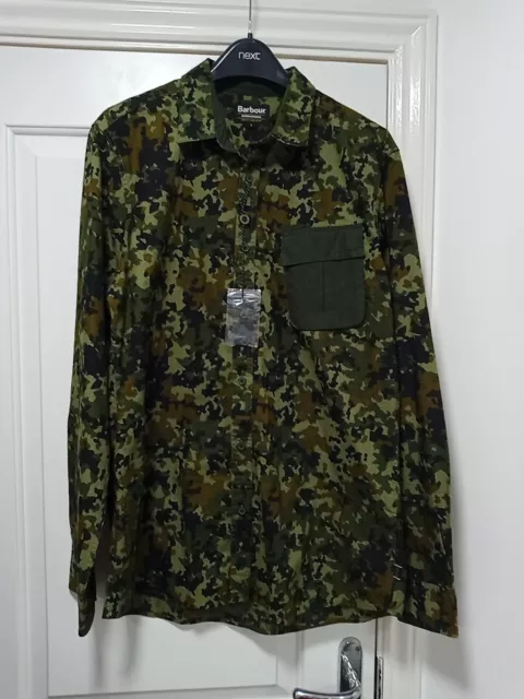 Barbour international camo overshirt hot sale