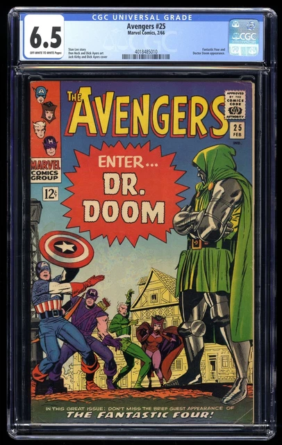 Avengers #25 CGC FN+ 6.5 Fantastic Four Dr. Doom Appearance Jack Kirby Cover!