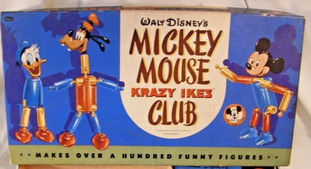 Walt Disney Mickey Mouse Club Krazy Ikes Building Toy Set Boxed Sharp!