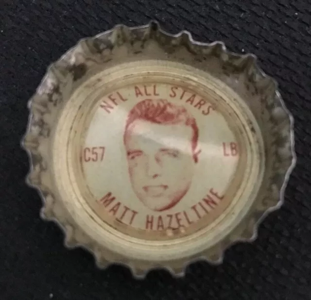 1960s Coca Cola Matt Hazeltine C57 NFL All-Stars Bottle Cap Coke