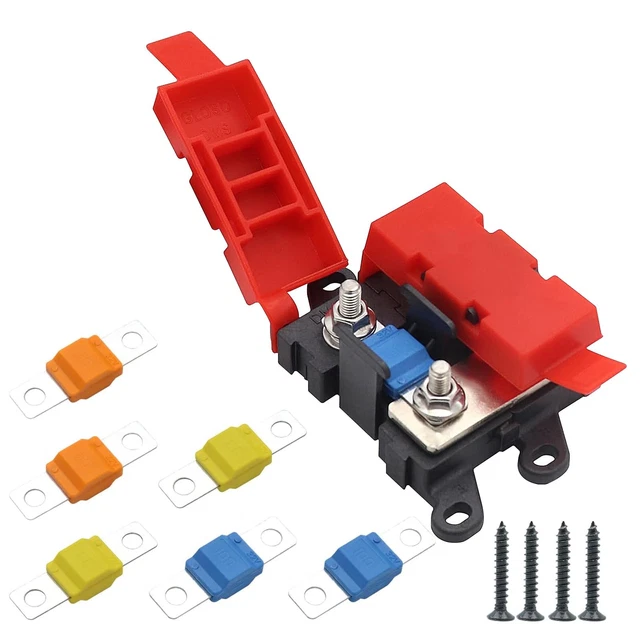 Boîte à Fusibles MIDI 2 Voies Avec Fusibles 30A, 60A, 100A | Porte-fusible En Cuivre Pour Voiture, Camping-car, Bateau