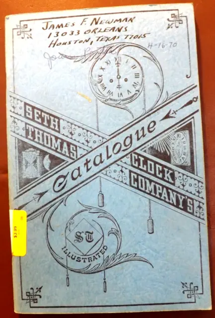 1967 SETH THOMAS CLOCK COMPANY CATALOGUE 1879 REPRINT 88 PAGES antique catalog