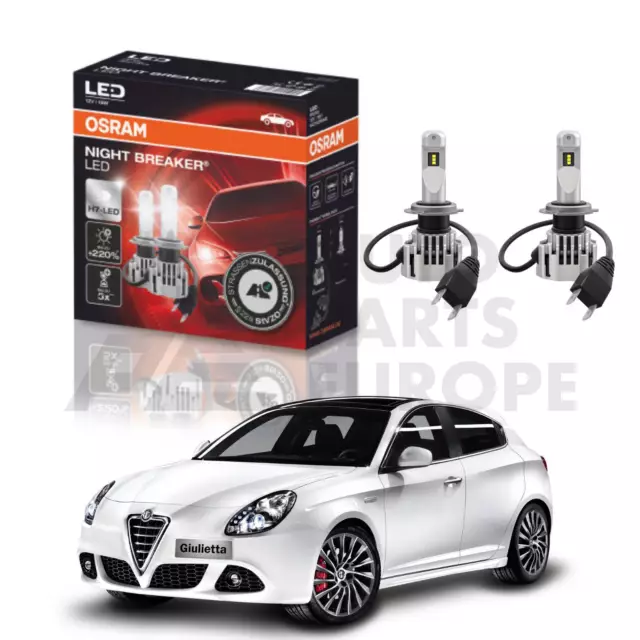 Paire Lampes Ampoules H7 LED Homologué Alfa Romeo Giulietta 09> Osram 6000K