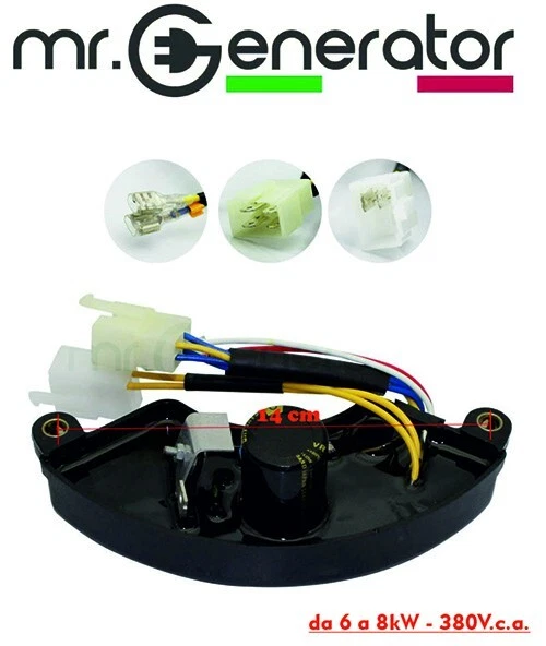Buachois Raddrizzatore Automatico del Regolatore di Tensione 400V 470UF AVR per Gruppo Elettrogeno Diesel a Benzina Trifase 3‑5KW