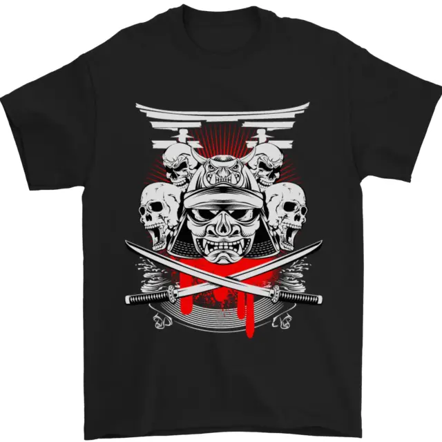 Samurai Skulls Japan Martial Arts MMA Mens T-Shirt 100% Cotton