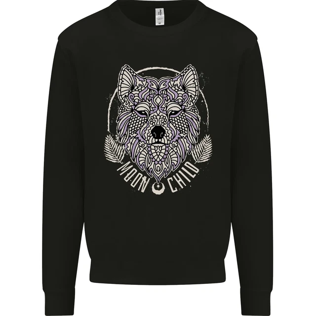 Mandala Wolf Kids Sweatshirt Jumper