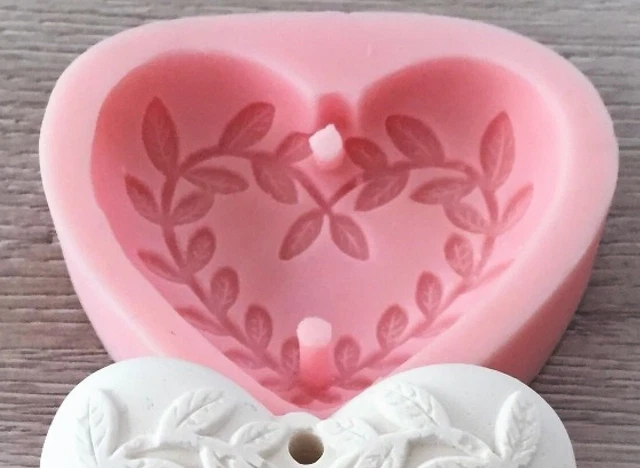 Moule silicone fleur rose feuilles 13cm pour pâte polymère fimo plâtre cire savon résine polyester k426 - Un grand marché