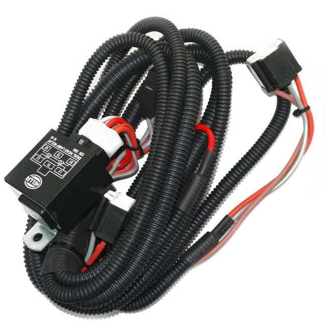 HELLA 329.317001 H4 Headlamp Headlight Relay with Wiring Harness 90