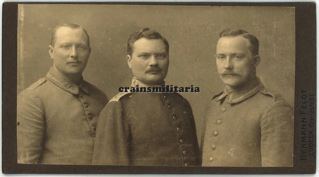 Orig. Foto CDV Portrait Offizier Unteroffiziere in LÜBECK