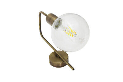 Applique vintage industrial retrò lampada da parete ottone spazzolato 1 luce 2