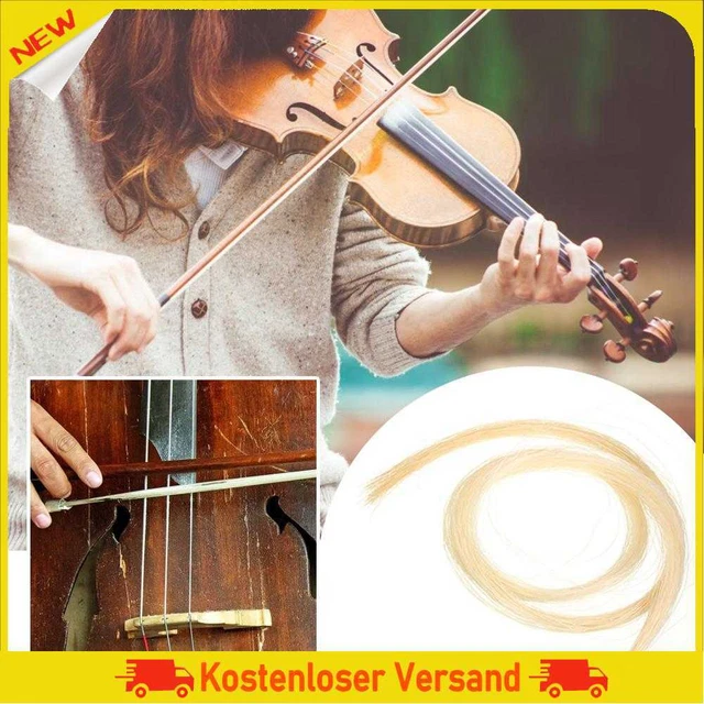 2 Hank Universal Yellow+White Stallion Horse Hair for Violin Bow Instrument Part