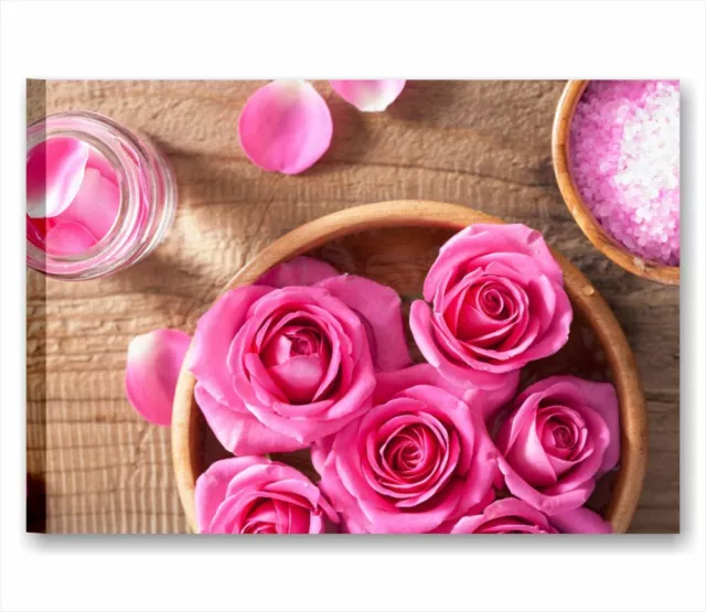 Zen fiori benessere 1 QUADRO SU TELA 70x50 cm ROSE ARREDO BAGNO CENTRO ESTETICO