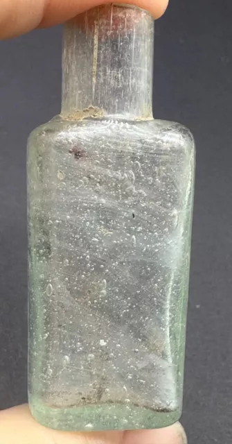 Very Ancient Old Roman Glass Medicine Making Passion Bottle With Out Patina