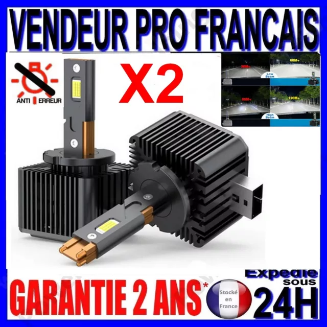 2 AMPOULE A LED D1S VENTILE BLANC XENON 6500K POUR PHARE VOITURE CANBUS 140W 12v