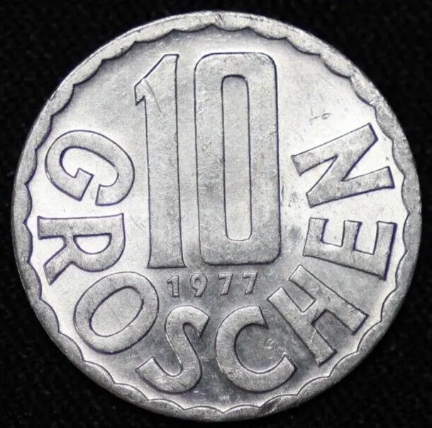 AUSTRIA ~ 1977 ~ 10 Groschen ~ Quality World Coin ☘️ W-#172 ☘️