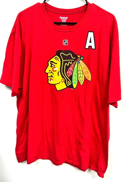 Reebok T-Shirt Adult Mens 2XLarge Red Short Sleeve Chicago Blackhawks #10 Sharp