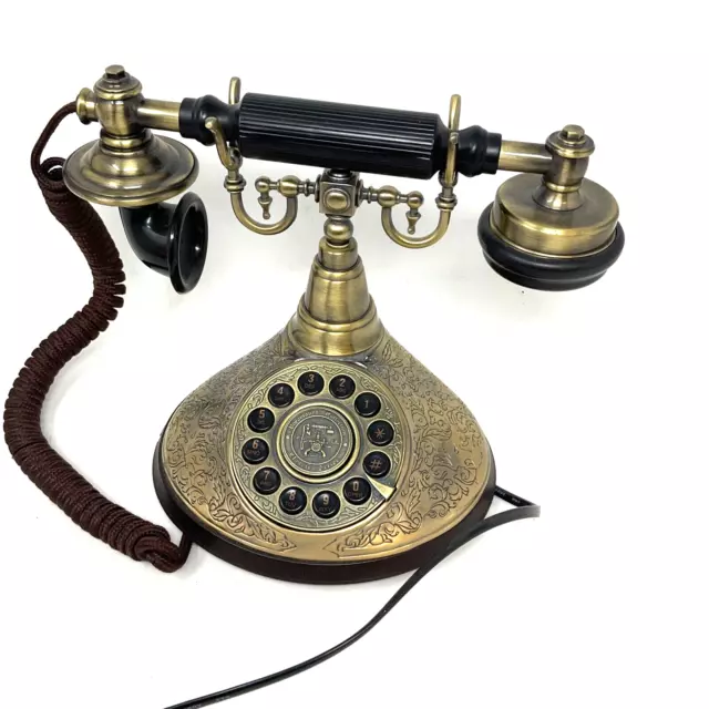 Antique Vintage Brass Rotary Dial Telephone Paramount Collection Classic Series