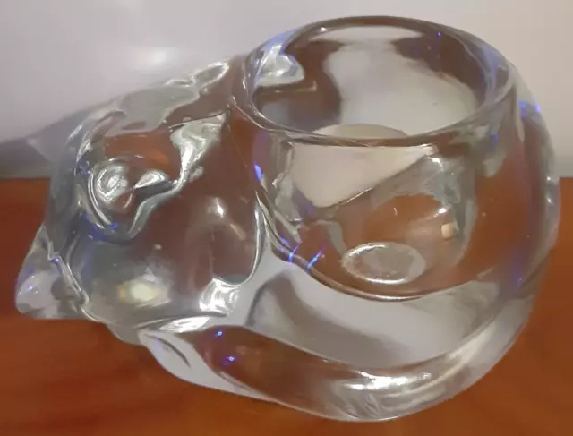 Indiana Glass Votive Candle Holder Sleeping Cat Vintage Paperweight Home Décor