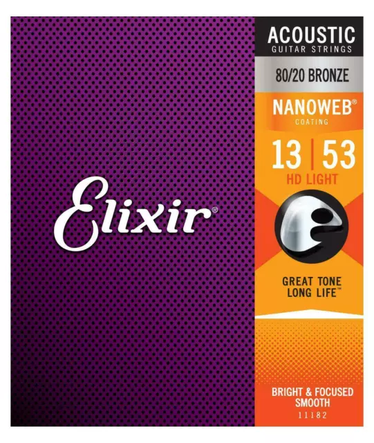 Elixir • 11182 • Nanoweb • HD Light • 013-053 • Satz Saiten für Westerngitarre