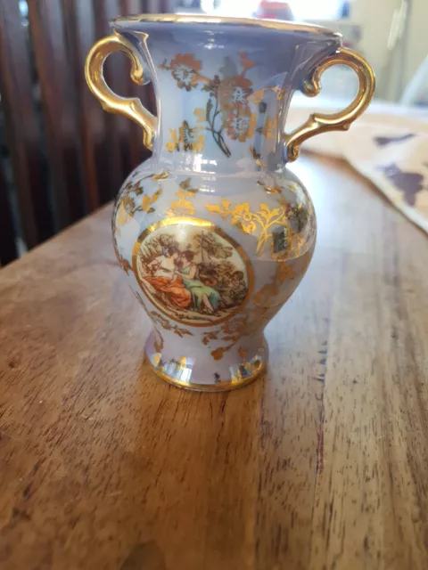 Martinroda posy Vase Urne in Flieder und Gold Gilde