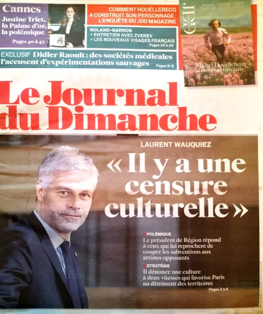 Journal du Dimanche JDD-- 28 mai 2023-- Wauquiez, Cannes, Raoult, Roland-Garros