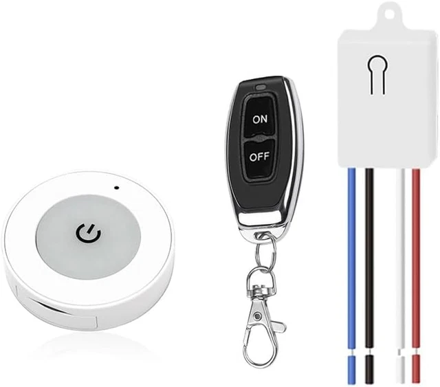 Interruttore Luce Senza Fili LoraTap - Kit Con 2 Telecomandi E Ricevitore RF - Controllo Remoto 30m