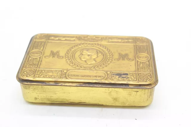 F Antique WWI Era C1914 Military Princess Mary Christmas Tin & Royal Note