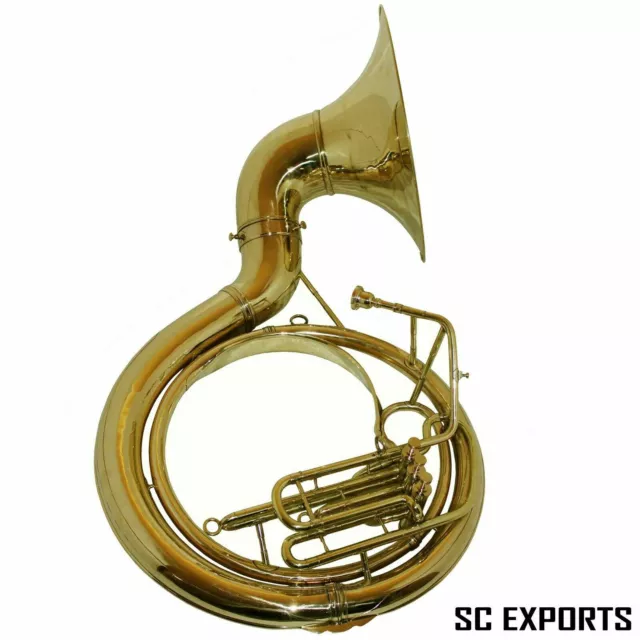Indan Handmade Brass Finish 25"Sousaphone Brass Made Tuba Mouth Piece With  Bag