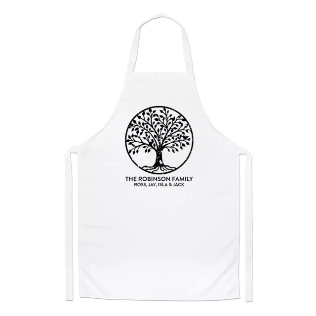 Personalised Tree Of Life Chefs Apron Mothers Fathers Day Mum Cooking
