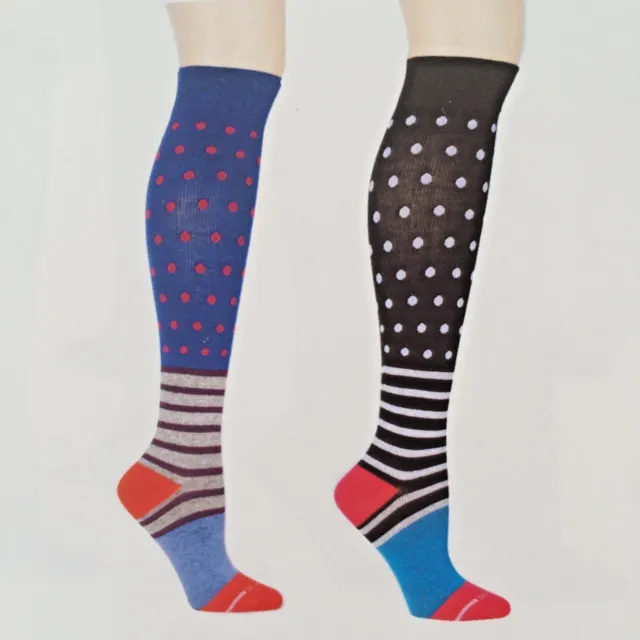 Dr. Motion Mild Compression 8-15mmHg Knee-Hi Women's Socks, 2 Pairs