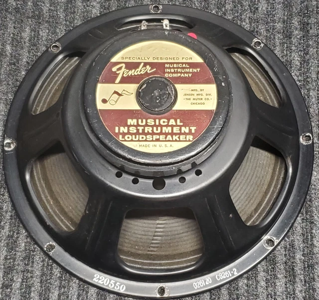Vintage 1965 Fender Special Design 12" Speaker By Jensen Brown & Gold Label